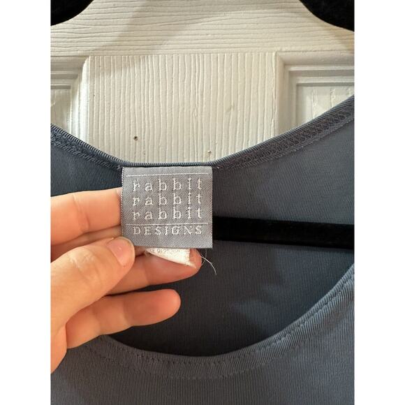 Rabbit Rabbit Rabbit Design Woman’s Tank Top Blue Medium - Picture 2 of 7